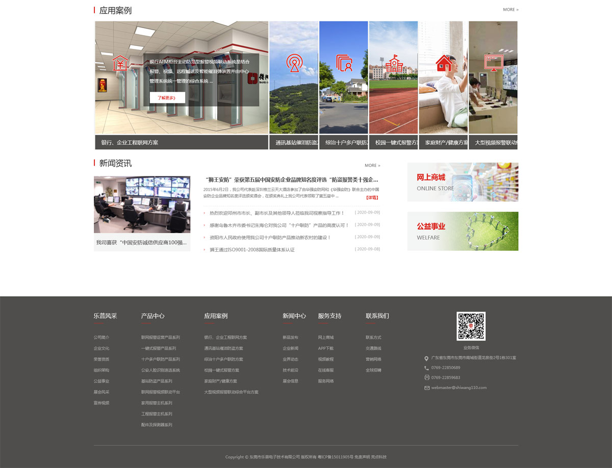 乐普电子企业品牌网站设计图