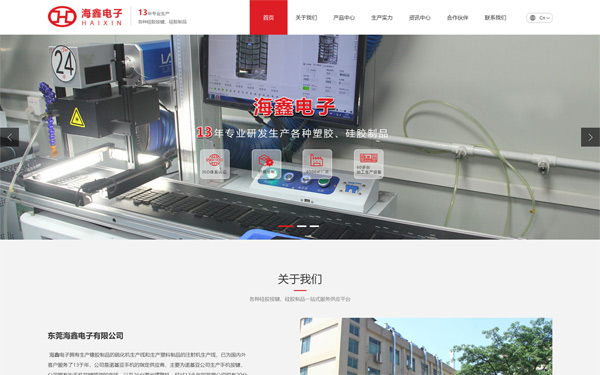  海鑫电子企业营销网站建设